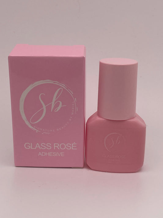 Glass rosé pink adhesive