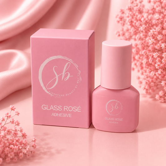 Glass rosé pink adhesive